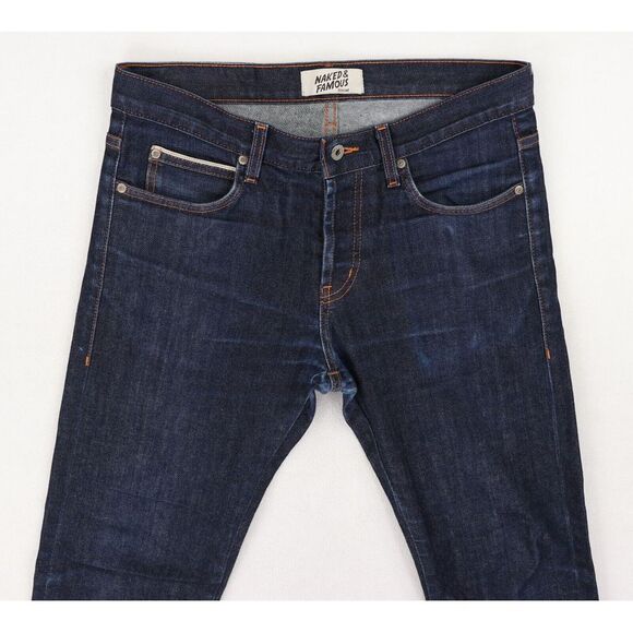 Naked & Famous Super Skinny Guy Jean Mens 32 X 29 Blue Stretch Selvedge Denim - Picture 3 of 11